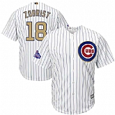 Chicago Cubs #18 Ben Zobrist White World Series Champions Gold Program New Cool Base Stitched Jersey JiaSu,baseball caps,new era cap wholesale,wholesale hats